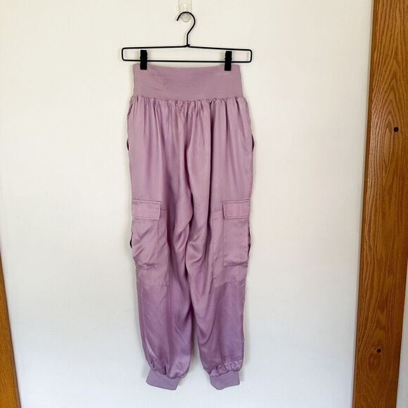CINQ A SEPT Women’s Tous Les Jours Giles Satin Jogger Lavender Light Pastel Purp - Picture 3 of 11